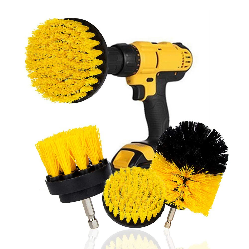 3Pcs/Set Electric Scrubber Brush Drill Brush Kit Plastic Round Cleaning Brush - £12.28 GBP