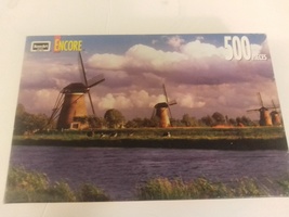 Encore 500 Piece Windmills At Kinderdijk Jigsaw Puzzle 13&quot; X 19&quot; by Rose... - $24.99