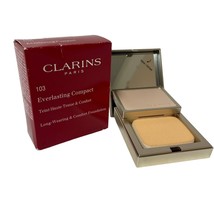 Clarins Everlasting Compact Long Wearing And Comfort Foundation In Ivory No 103 - £15.44 GBP