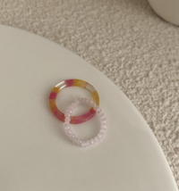 New explosive color beaded laminated ring girls light luxury high-grade  - £15.82 GBP