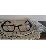 Black Plastic Framed ~ Spring Hinged ~ +2.50 Reading Glasses w/Clear Cas... - €17,17 EUR