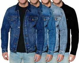Red Label Men’s Premium Casual Faded Denim Jean Button Up Cotton Slim Fi... - £26.85 GBP+