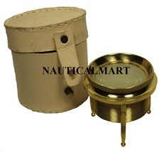Nauticalmart 2.5&quot; Brass Chart Magnifying Glass With Leather Case - £39.50 GBP