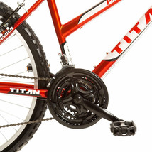 Titan Pathfinder 26 Inch 18-Speed Womens Mountain Bike Suspension Red White New. image 2
