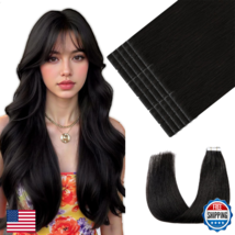 Youngsmile Human Hair Tape-In Extensions #1B Natural Black 14'' 20pcs 30... - $77.26