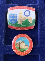 Vintage Set Of 2 Souvenir Commemorative Sports Pins Austria  - £4.91 GBP