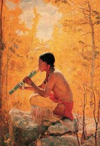 Song of the Aspen by Bert Phillips Native American Flute Player Western 13x19 - £31.14 GBP