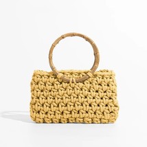 MABULA Simple Crochet  Top Handle Beach Bag 2023 Trend Summer Stylish Travel Han - £144.87 GBP