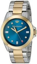 Juicy Couture Malibu Gold Silver Two Tone Teal Runway Bracelet Watch 1901283 - £96.95 GBP