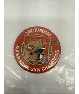 Vtg San Francisco 49ers Super Bowl XXIV Button Pin - $368.13 MXN