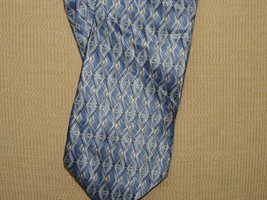 Gianfranco Ruffini USA Neck Tie/Necktie Silk blue silver geometric 57&quot;x3... - $8.09