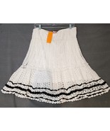 Cynthia Cynthia Steffe Women Cotton White Black Crochet Lined A-Line Ski... - $49.45