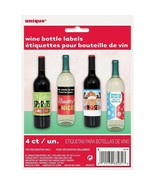 Christmas Holiday Beverage Wine Bottle Labels 4 Ct Party - £2.38 GBP
