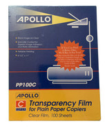 Apollo Transparency Film For Plain Paper Copiers PP100C 8.5&quot;x11&quot; 100 PC - €25,69 EUR