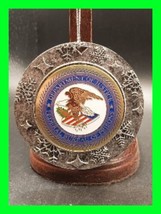 Federal Bureau of Prisons DOJ 3&quot; Silver Round Ornament With Emblem - £19.46 GBP