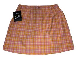 Art Class Brand Yellow Plaid Pattern Size M(7/8) Skirt W/ Zipper - $9.42