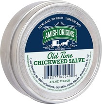 Amish Origins  Old Time Chickweed Salve 4 oz. Tin Skin Irritations Crack... - £14.73 GBP