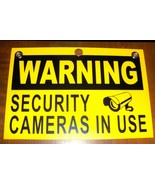 WARNING SECURITY CAMERAS IN USE Plastic Sign camera security Yellow Blac... - $23.11