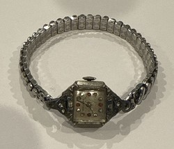 Vintage Hialeah Military WWII Steel Silver Stretch Ladies Stainless Wind... - $14.80