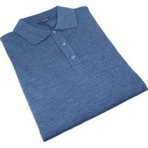Men PRINCELY Soft Merinos Wool Sweater Knits Lightweight Polo 1011-40 Denim Blue image 3