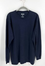 Duluth Trading Mens Longtail T Shirt Sz L Navy Blue Cotton Long Sleeve T... - $24.75