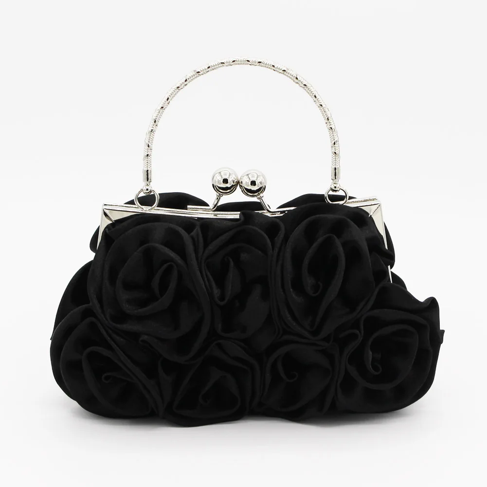 Women&#39;s Bags Satin Flower Black / Red / Silver / Wedding Bags Evening Bags - $67.79