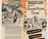 Harold&#39;s Club Covered Wagon Room Reno NV Brochure 1950s History on Glass - $57.42