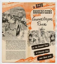 Harold&#39;s Club Covered Wagon Room Reno NV Brochure 1950s History on Glass - $57.42