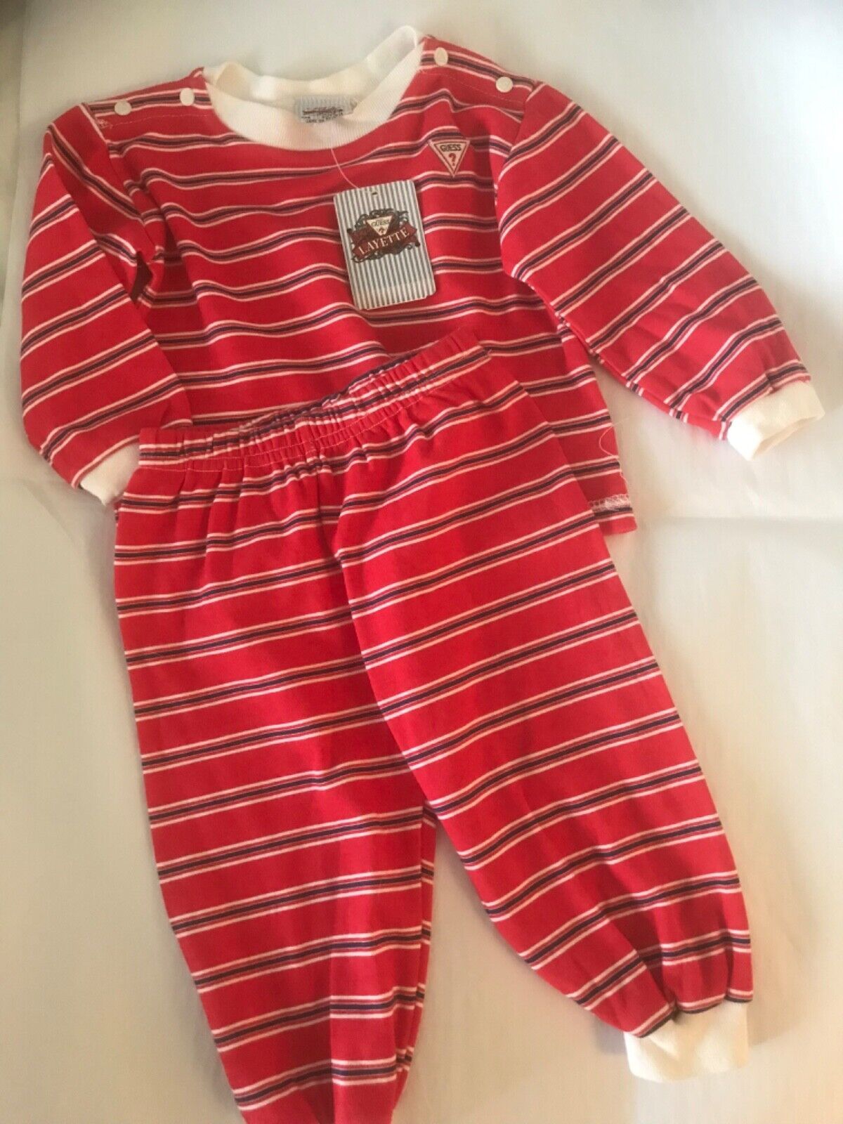 NEW Vintage Baby GUESS Pajama Layette 2 pc 12 month nwt made in USA - $29.70