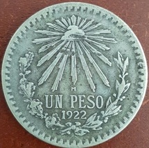 1922 Mexico 1-Peso Old Coin, 72% Silver Bullion, Foreign Money Collectible Gift  - £30.52 GBP