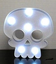 Light Up Halloween Skull White Iridescent - Small Retro Halloween Decor - £7.41 GBP