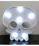 Light Up Halloween Skull White Iridescent - Small Retro Halloween Decor - £7.25 GBP