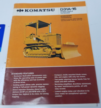 Komatsu D31A-16 1982 Sales Brochure Power Angle Tilt Dozer Photos Specs - $18.95