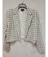 MSRP $99 Danielle Bernstein Womens Blazer White Plaid Size L - €26,38 EUR