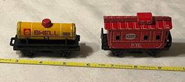 Vintage HAJI Japan Tin Litho Shell Tanker Caboose Central New York Lot Of 2 - £10.63 GBP