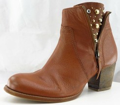 Nine West Boot Sz 8.5 M Short Boots Brown Leather Women Celinna - £20.26 GBP