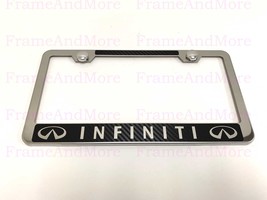 1x INFINITI Carbon Fiber Box Style Stainless Steel Chrome Metal License ... - $13.59
