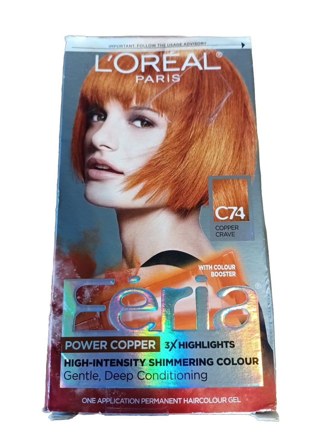 L&#39;Oreal Paris Feria Permanent Hair Color, C74 Copper Crave Intense Copper - $15.99