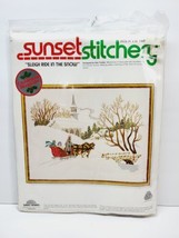 SUNSETSunset Stitchery Christmas Keepsake - Sleigh Ride in the Snow Design By - £18.20 GBP