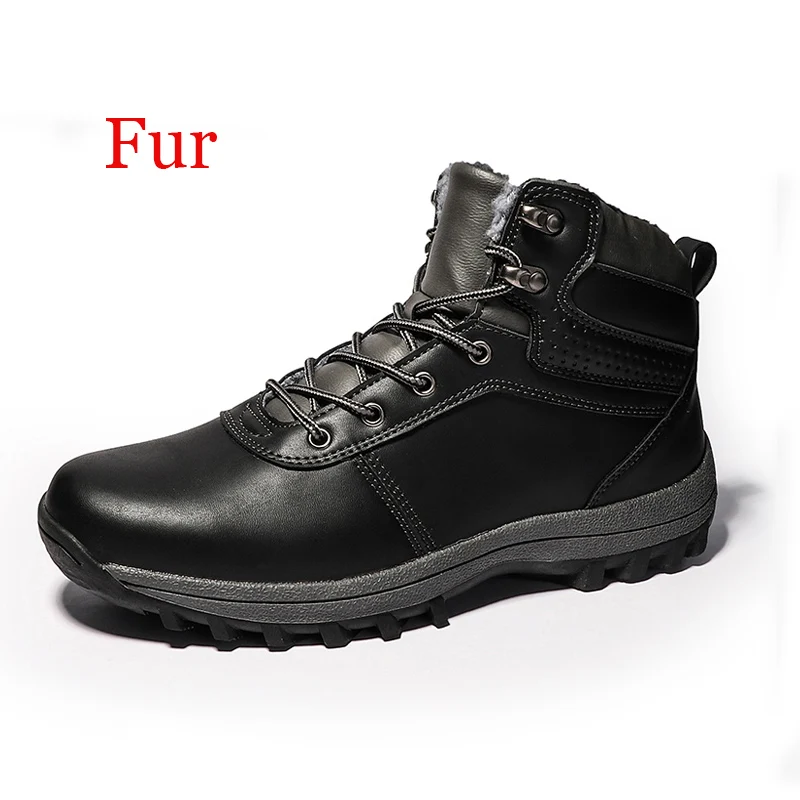 High quality Men Boots Winter Warm Snow boots Men Plush ankle Boots work safety  - £97.27 GBP