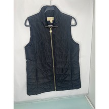Michael Kors MK Sleeveless Puffer Jacket Vest Black Pockets Full Zip sz ... - £23.71 GBP