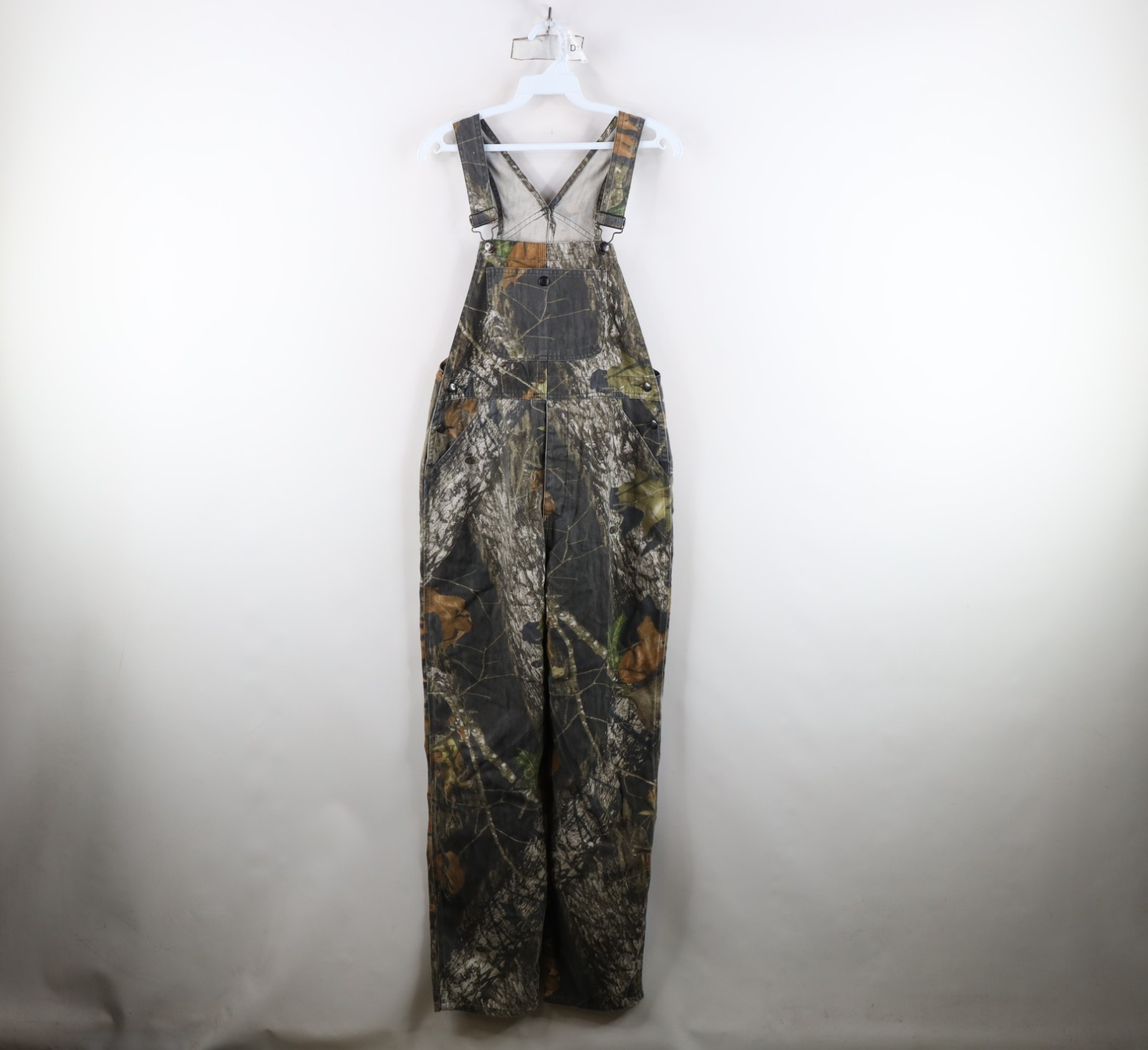 Vtg 90s Streetwear Boys Large Faded Mossy Oak Camouflage Overalls Bibs C... - $54.40