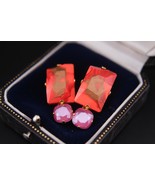 Vintage Philippe Ferrandis Clip-on Earrings, geometric designs - $65.00