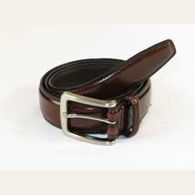 Men VALENTINI Leather Belt Stitch down Classic Pin Buckle V711 Brown New image 4