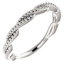 Authenticity Guarantee 
14K White Gold Stackable Twisted Bead Ring - £394.65 GBP+