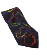 Vintage 1995 Ralph Marlin Jazz Music Saxophone Trumpet Oboe Novelty Necktie - €13,30 EUR