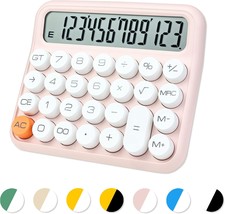 Calculator With 12 Digits, A Large Desktop Display, Buttons, And A Pink ... - $44.96