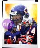 Walter Payton Chicago Bears NFL Football Art Original Oil Painting on Ca... - $5,255.70 CAD