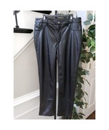 Joie Pants Womens 6 Black Solid Faux Leather Straight Leg 5 Pocket Regul... - $37.62