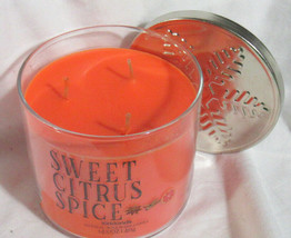 Kirkland&#39;s 14.5 oz Large Jar 3-Wick Candle Natural Wax Blend SWEET CITRU... - $27.08